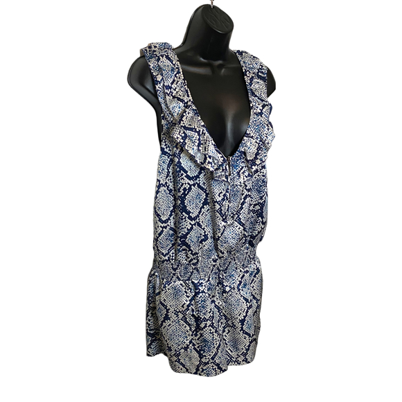 BCBG Blue Snakeskin Romper - M - Picture 2 of 6